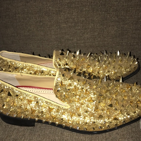 All Gold Spike Loafers